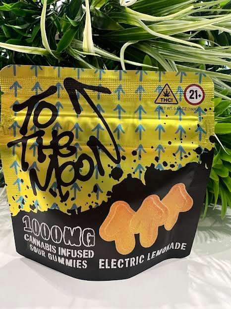 To the moon- infused sour gummies- electric lemonade- 1000mg exotic cannabis online shop