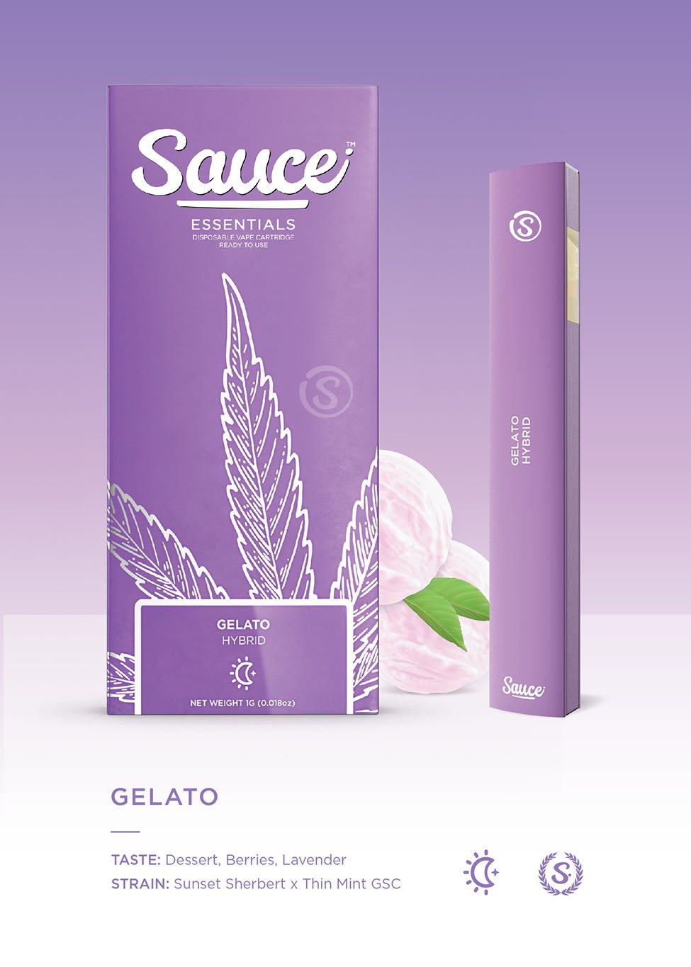 Sauce- disposable 1g live resin infused- gelato exotic cannabis online shop