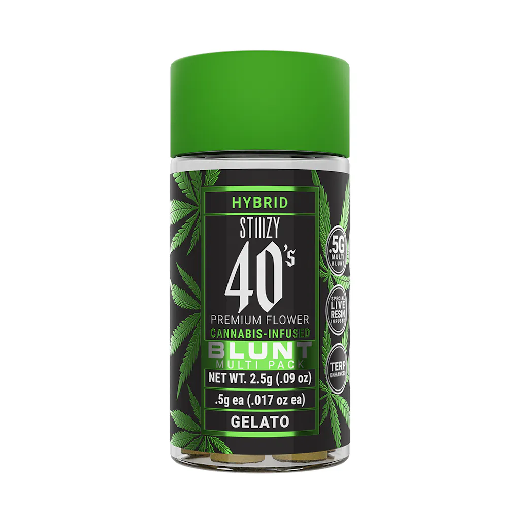 Stiiizy- 40’s infused preroll blunt 5 pack- gelato exotic cannabis online shop