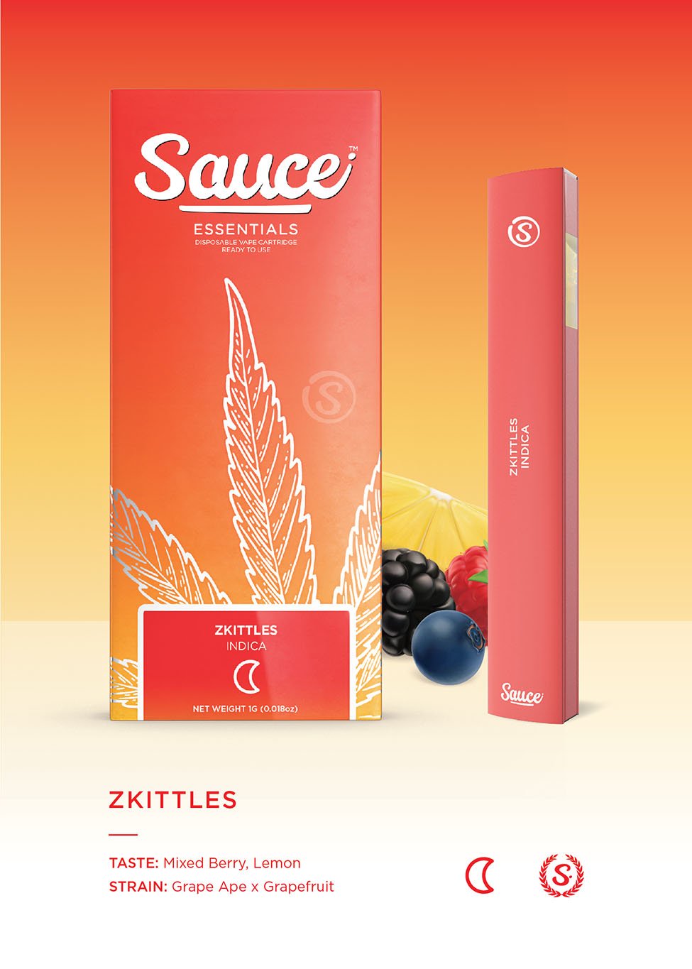 Sauce- disposable 1g live resin infused-zkittles exotic cannabis online shop