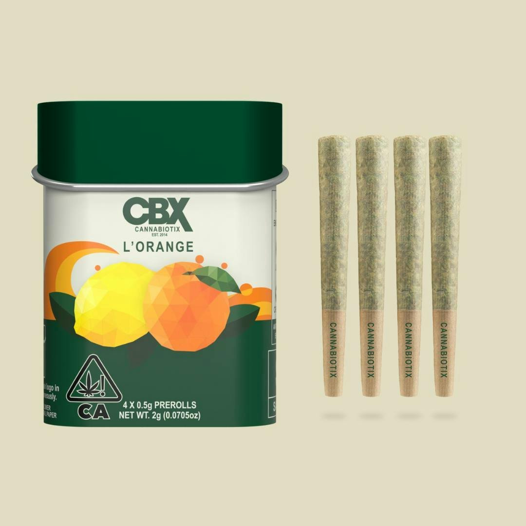 Cbx cannabiotix- premium flower 4 pack pre roll- l orange exotic cannabis online shop