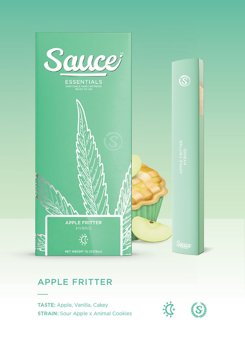 Sauce- disposable 1g live resin infused- apple fritter exotic cannabis online shop