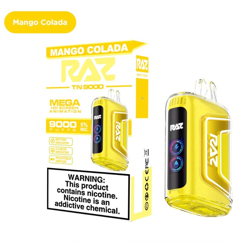 Order mango colada raz tn 9000 puff now 5% nic