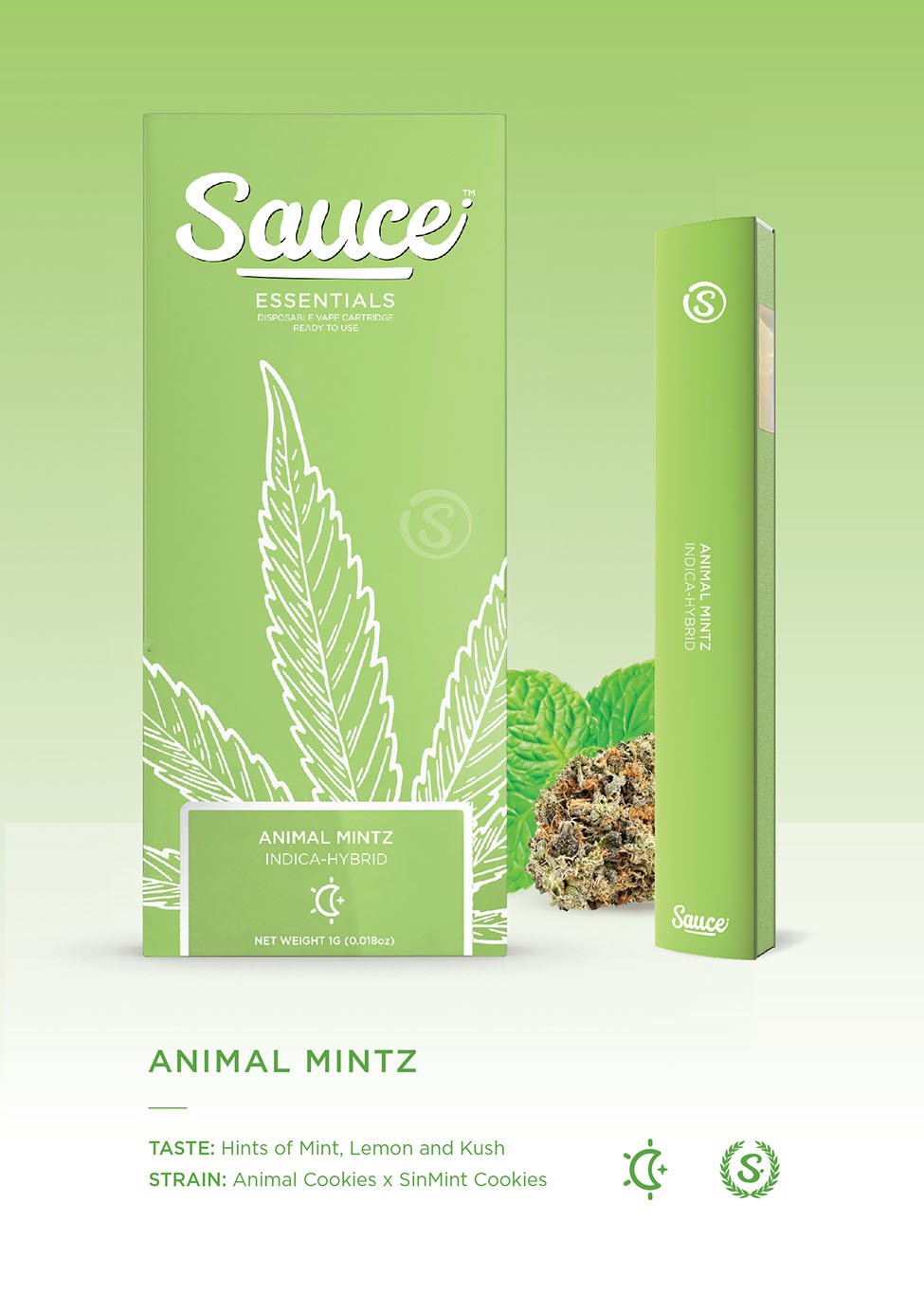 Sauce- disposable 1g live resin infused- animal mintz exotic cannabis online shop