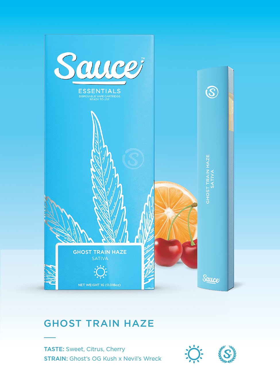 Sauce- disposable 1g live resin infused- ghost train haze exotic cannabis online shop