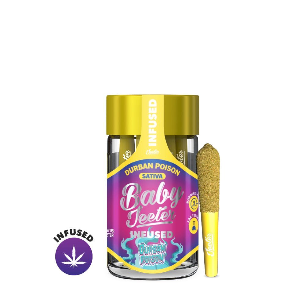 Baby jeeter infused pre-rolls- durban poison exotic cannabis online shop