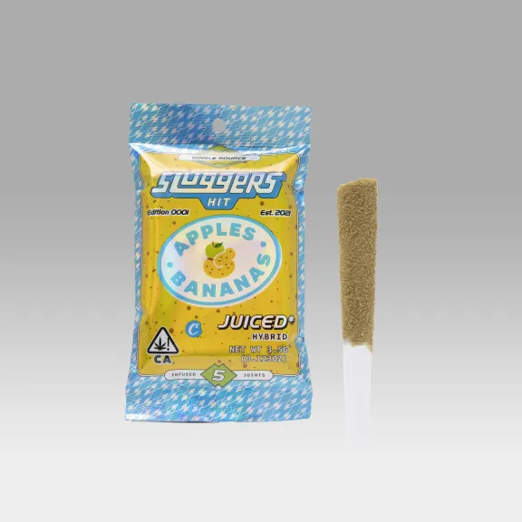 Sluggers x cookies- infused joints 5pck- apples & bananas exotic cannabis online shop