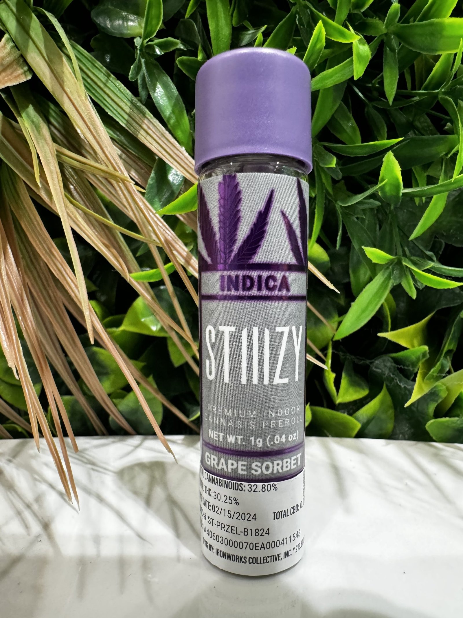 Stiiizy- premium indoor cannabis 1g pre roll- grape sorbet exotic cannabis online shop
