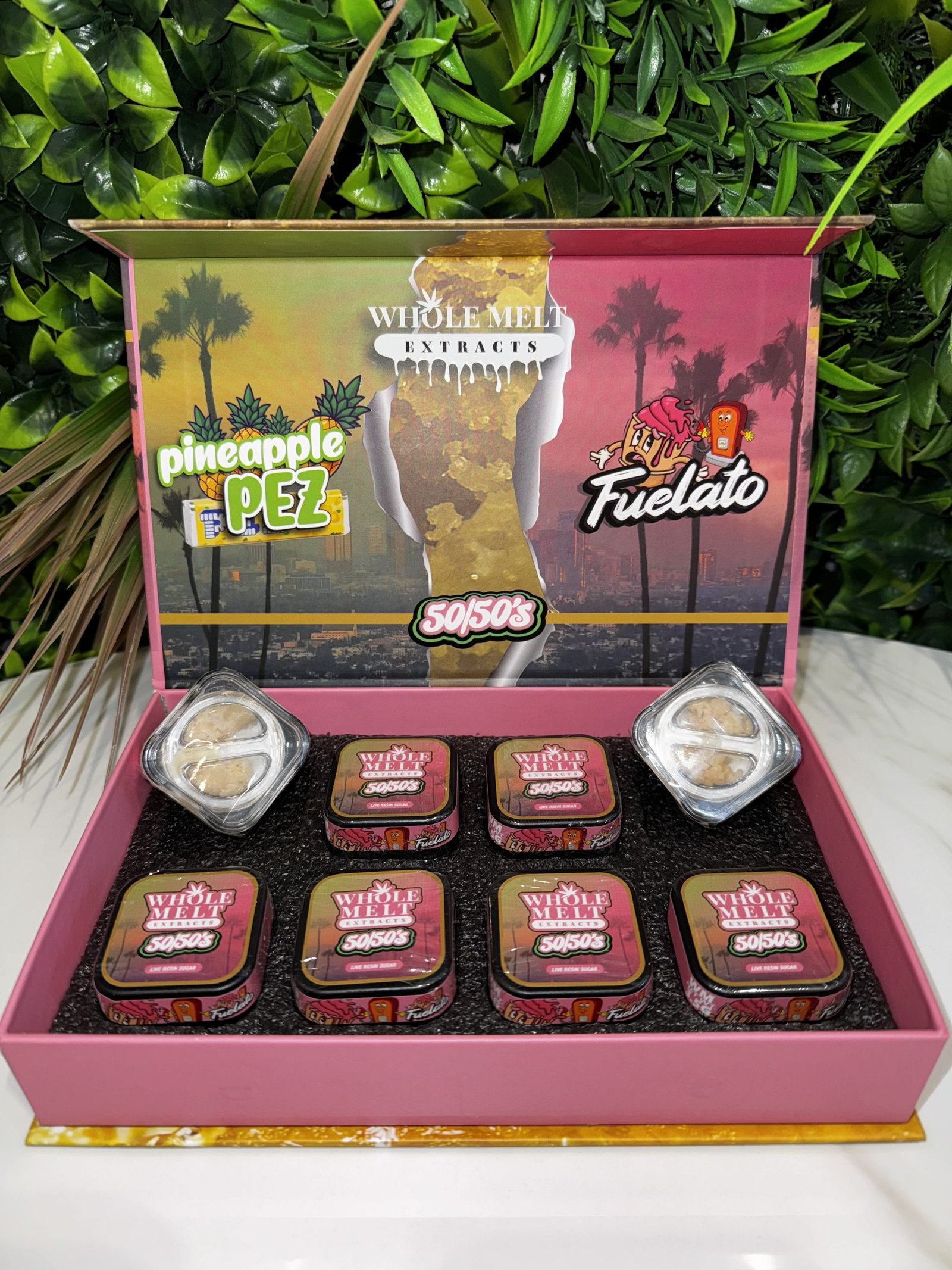 Whole melt extracts- premium live resin sugar- 50/50s- pineapple pez/fuelato- 3. 5g exotic cannabis online shop