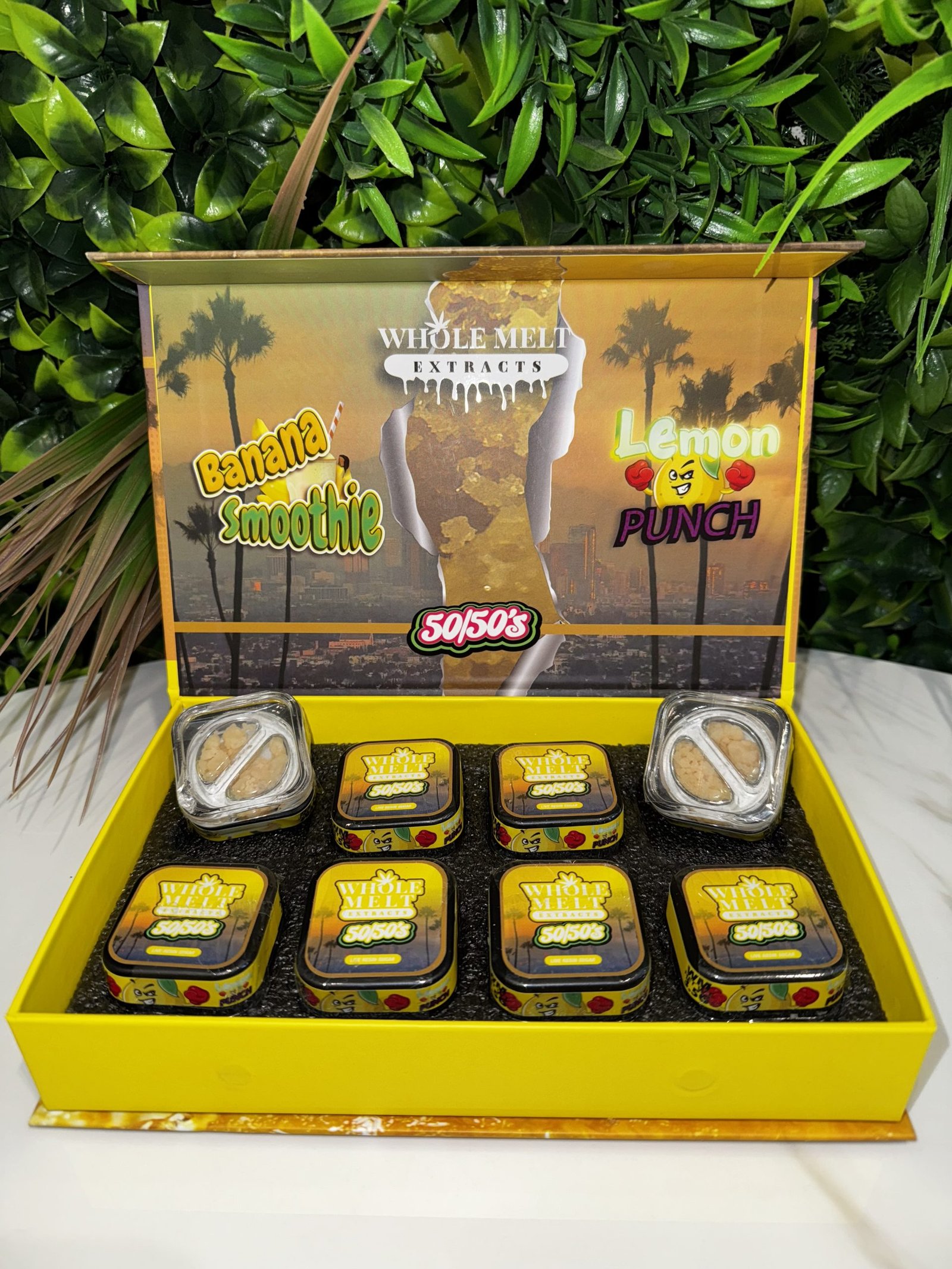 Whole melt extracts- premium live resin sugar- 50/50s- banana smoothie/lemon punch- 3. 5g exotic cannabis online shop