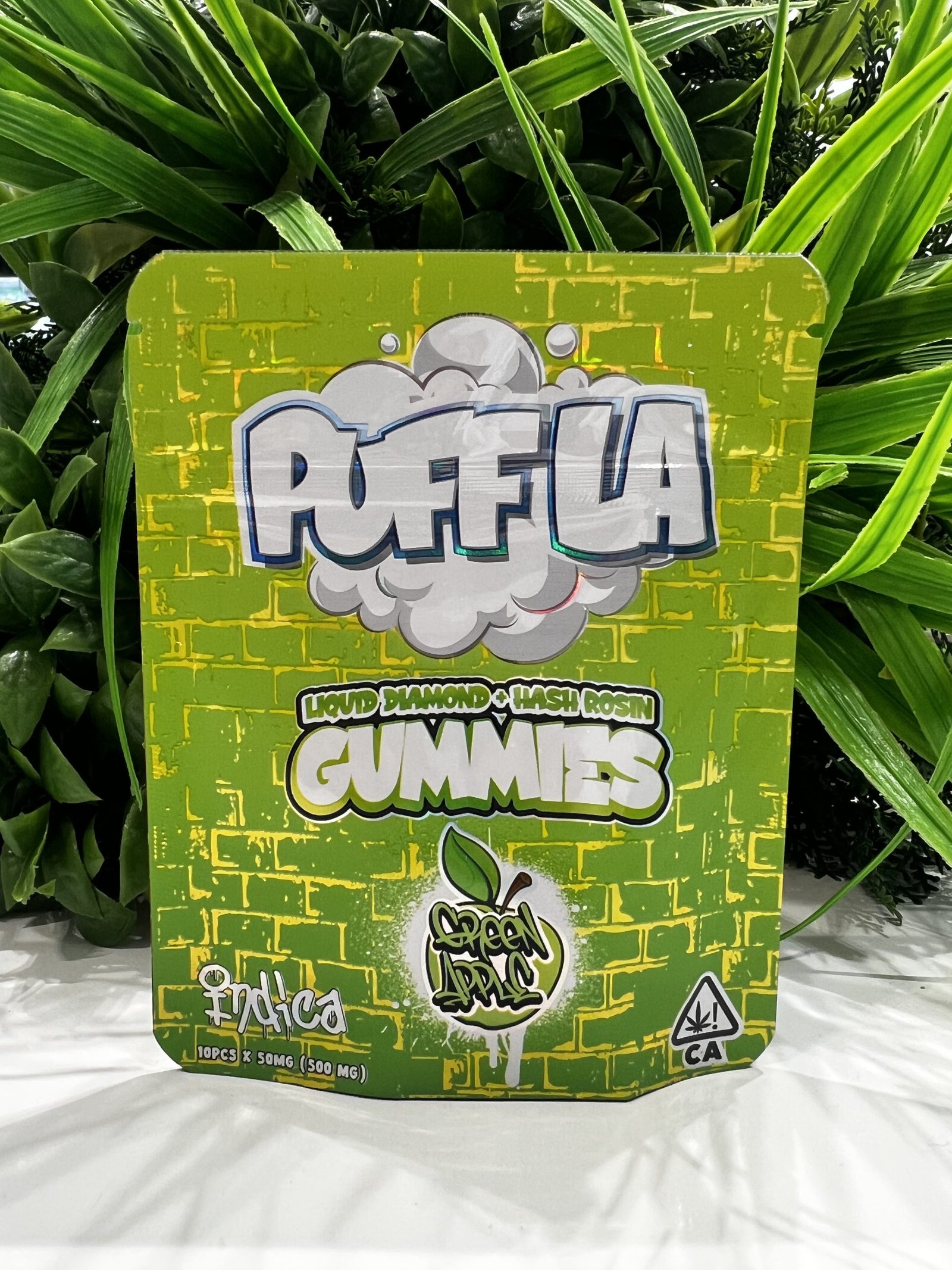 Puff la gummies- hash infused 500mg- green apple exotic cannabis online shop