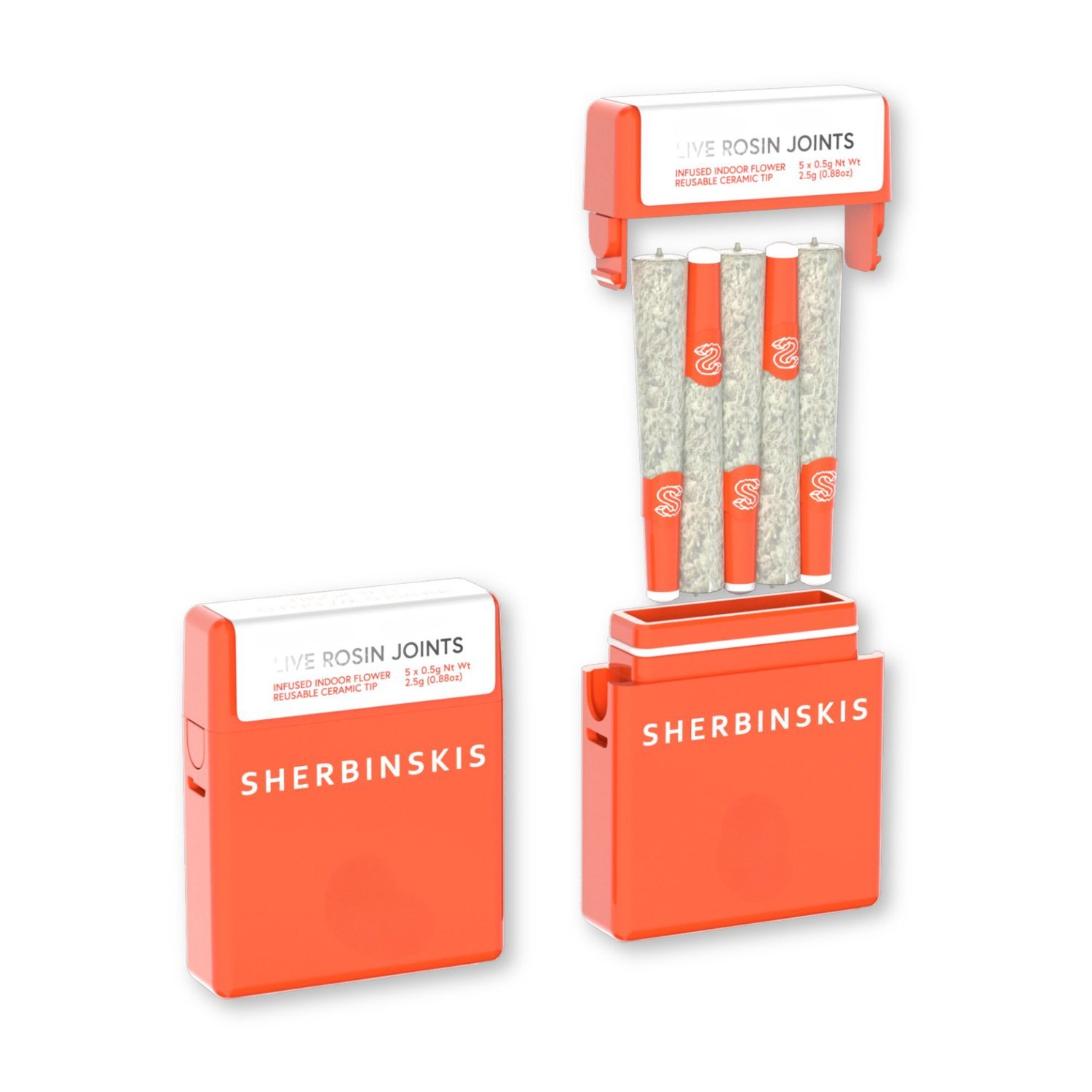 Sherbinskis- live rosin infused 5pck pre rolls- zauce exotic cannabis online shop
