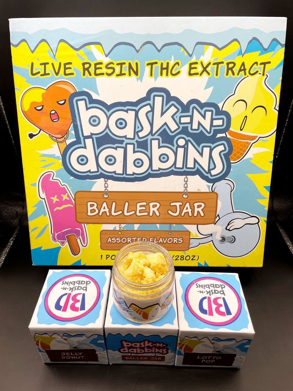 Baskin dabbins live resin thc extracts 1oz baller jars exotic cannabis online shop