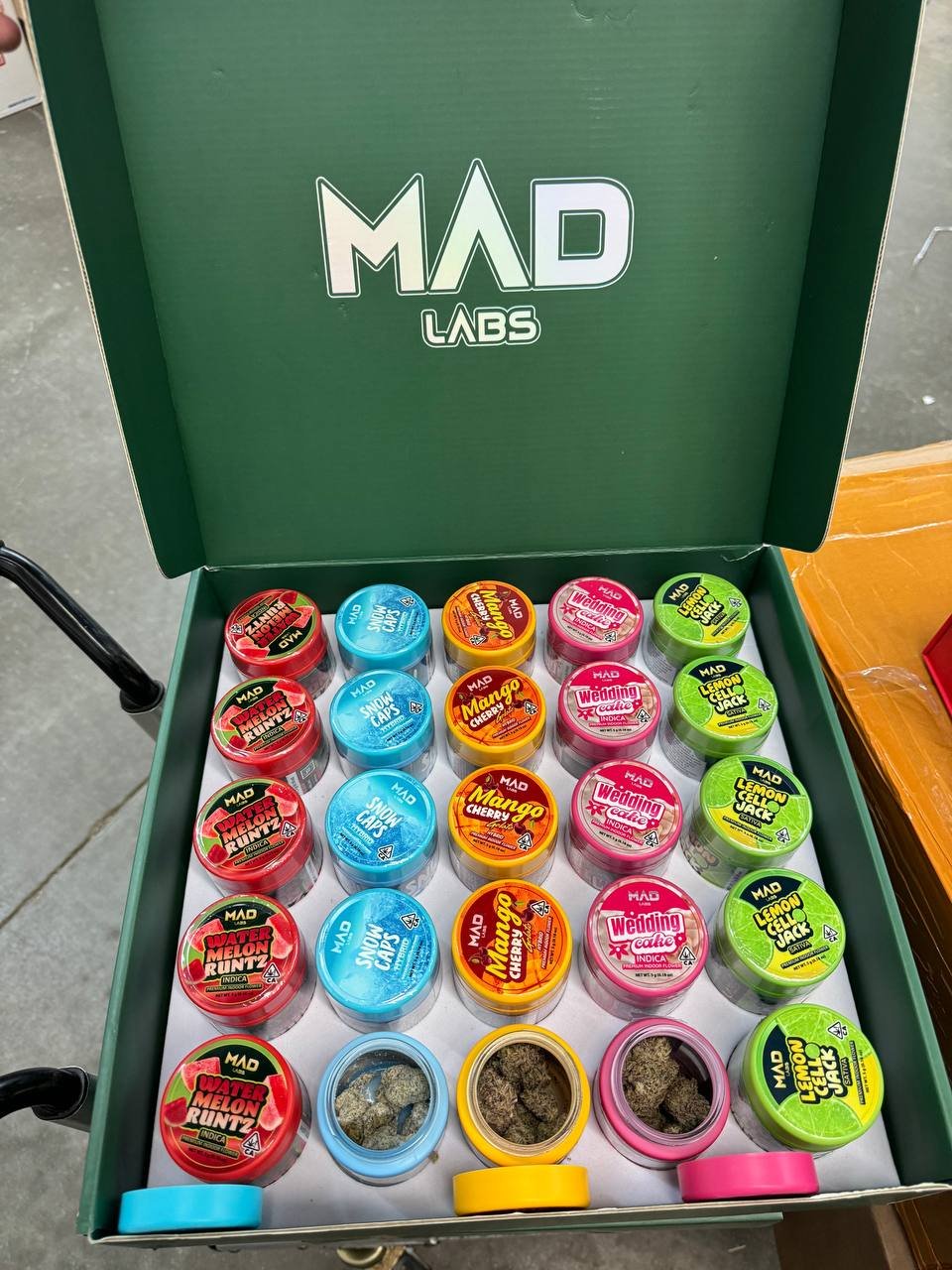 Mad labs premium flower units 25 jars ( 5g each ) 5 strains per unit exotic cannabis online shop