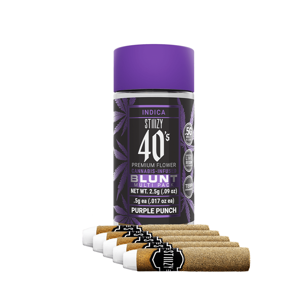 Stiiizy- 40’s infused preroll 5 pack- purple punch exotic cannabis online shop