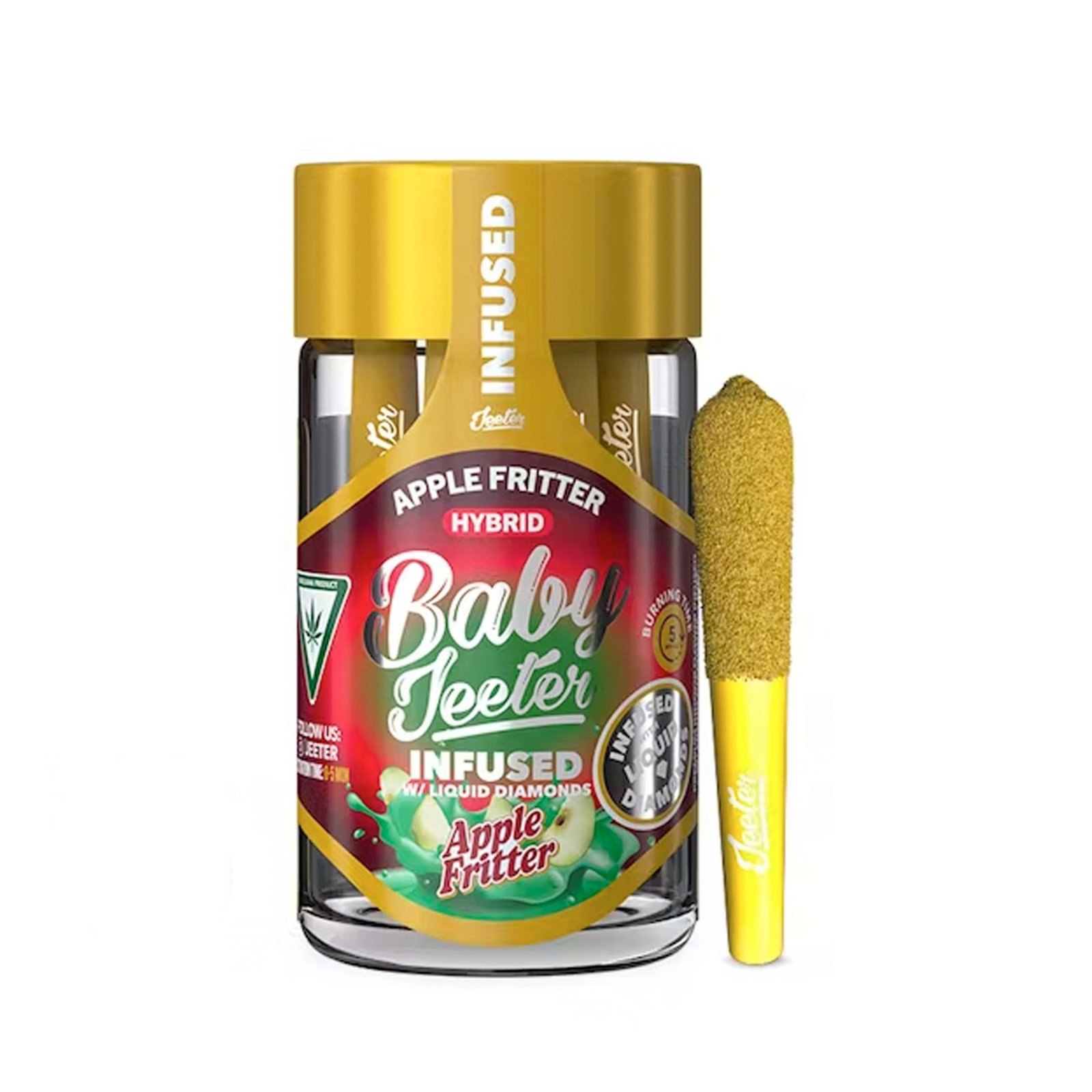 Baby jeeter- infused pre-rolls- apple fritter exotic cannabis online shop