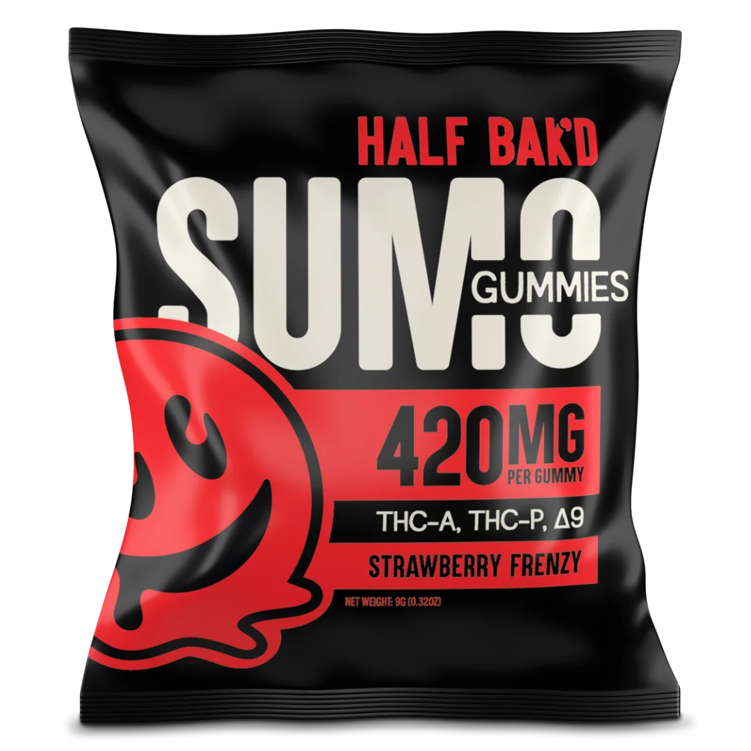 Half baked sumo gummies strawberry frenzy 420mg exotic cannabis online shop