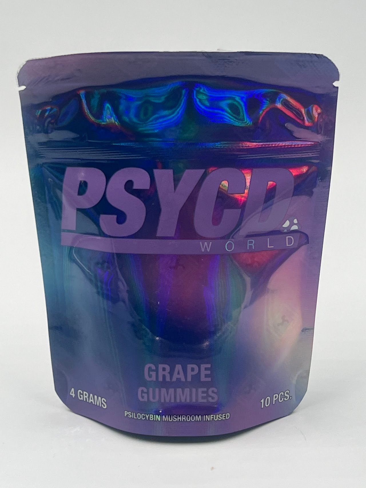Psycd world psilocybin mushroom infused gummies 4 grams (10 pcs. ) $40 per bag grape exotic cannabis online shop