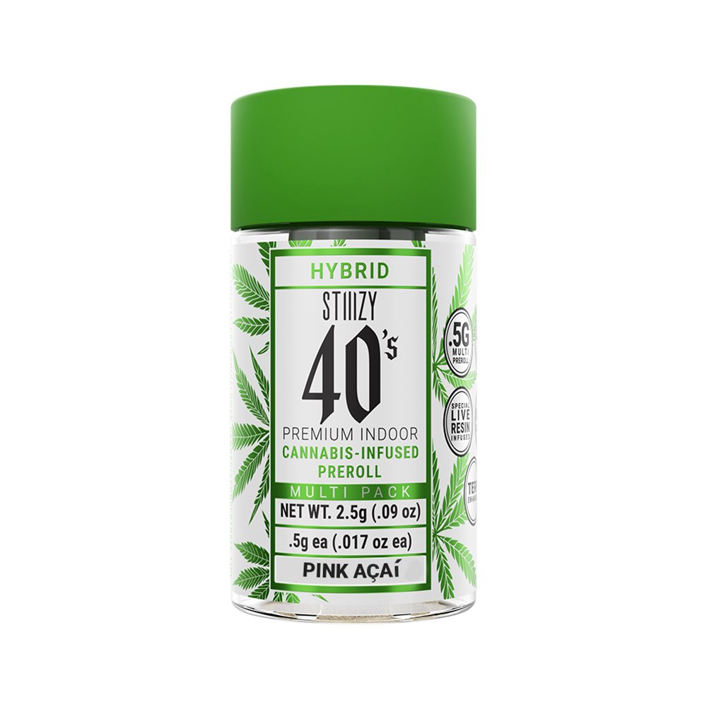 Stiiizy- 40’s infused preroll 5 pack- pink acai exotic cannabis online shop