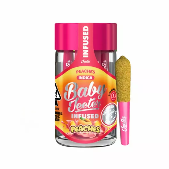 Baby jeeter infused pre-rolls- peaches exotic cannabis online shop