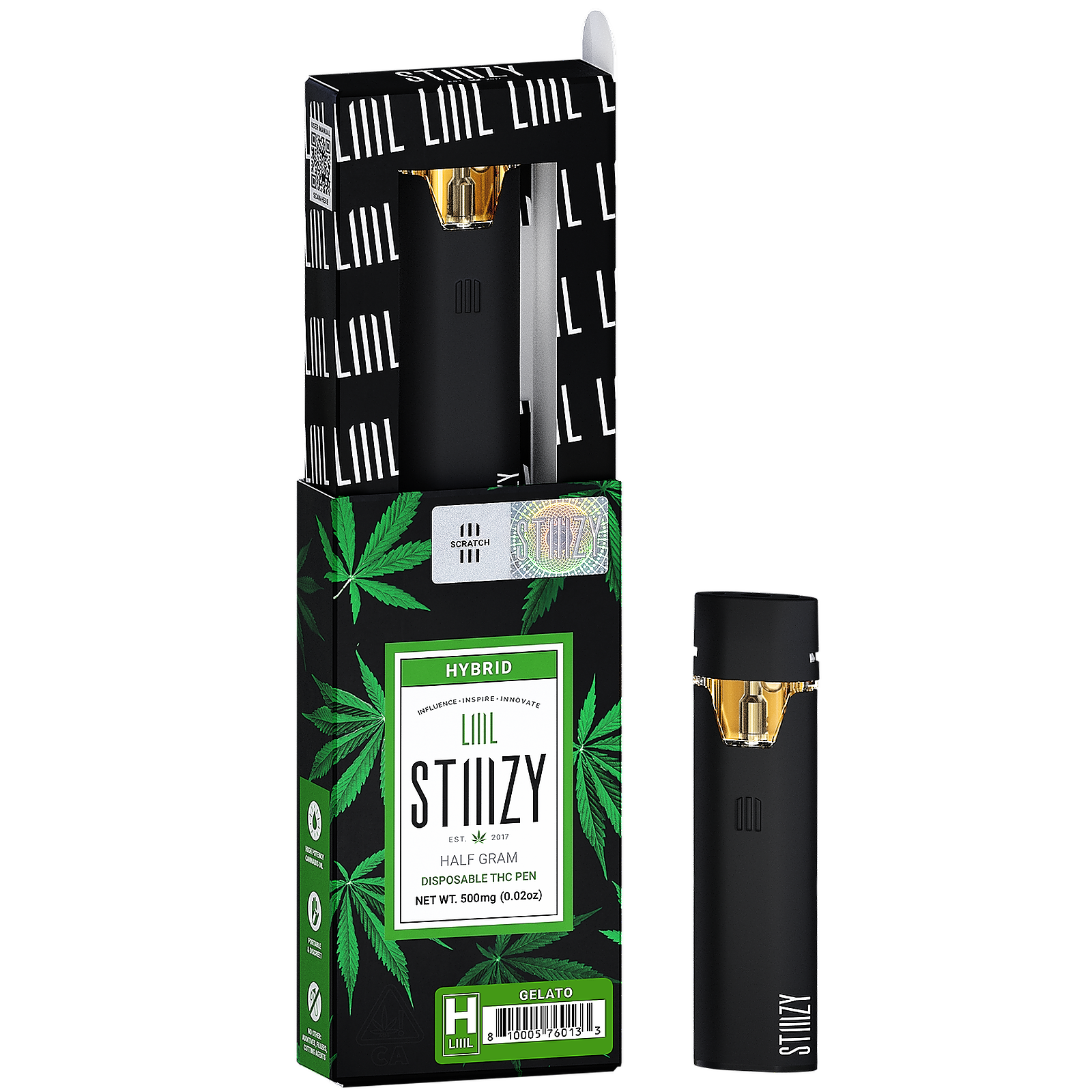 Stiiizy disposable- half gram- gelato exotic cannabis online shop