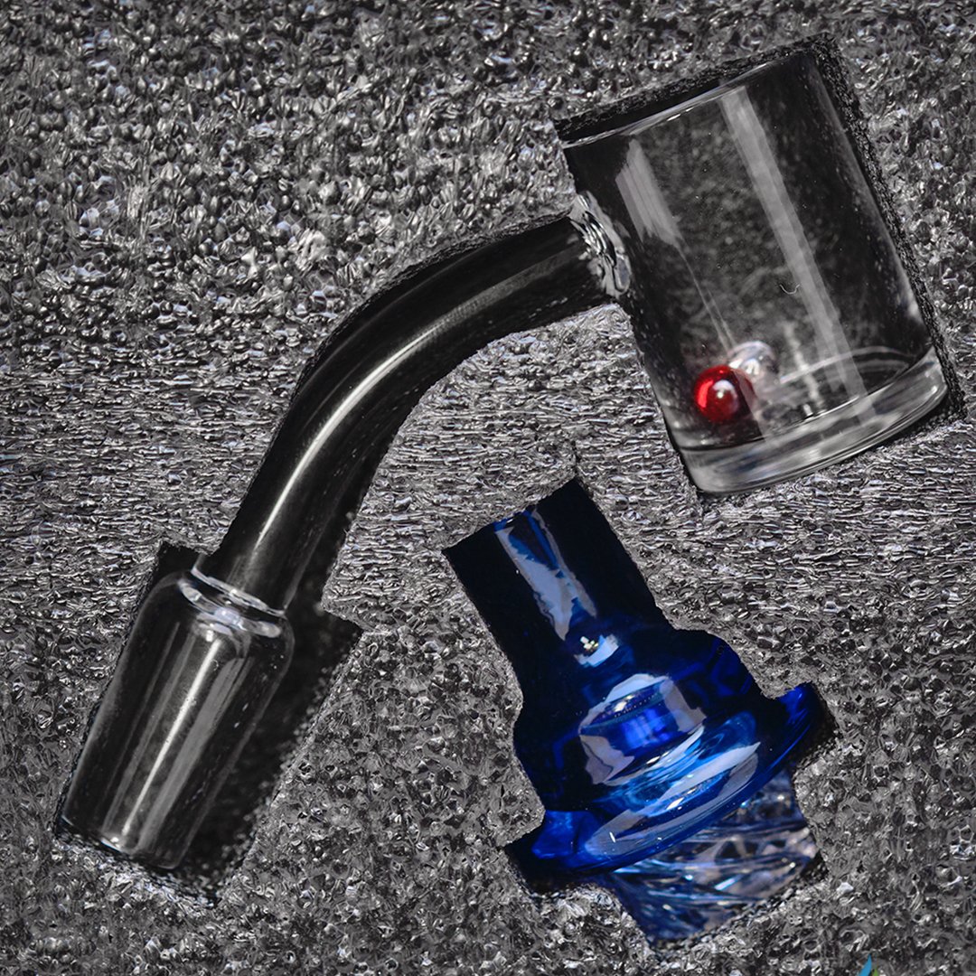 Quartz banger kit with terp pearls & vortex cap – 14mm, 45 degree exotic cannabis online shop