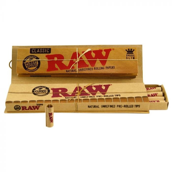 Raw- kingsize slim paper + pre-rolled tips exotic cannabis online shop