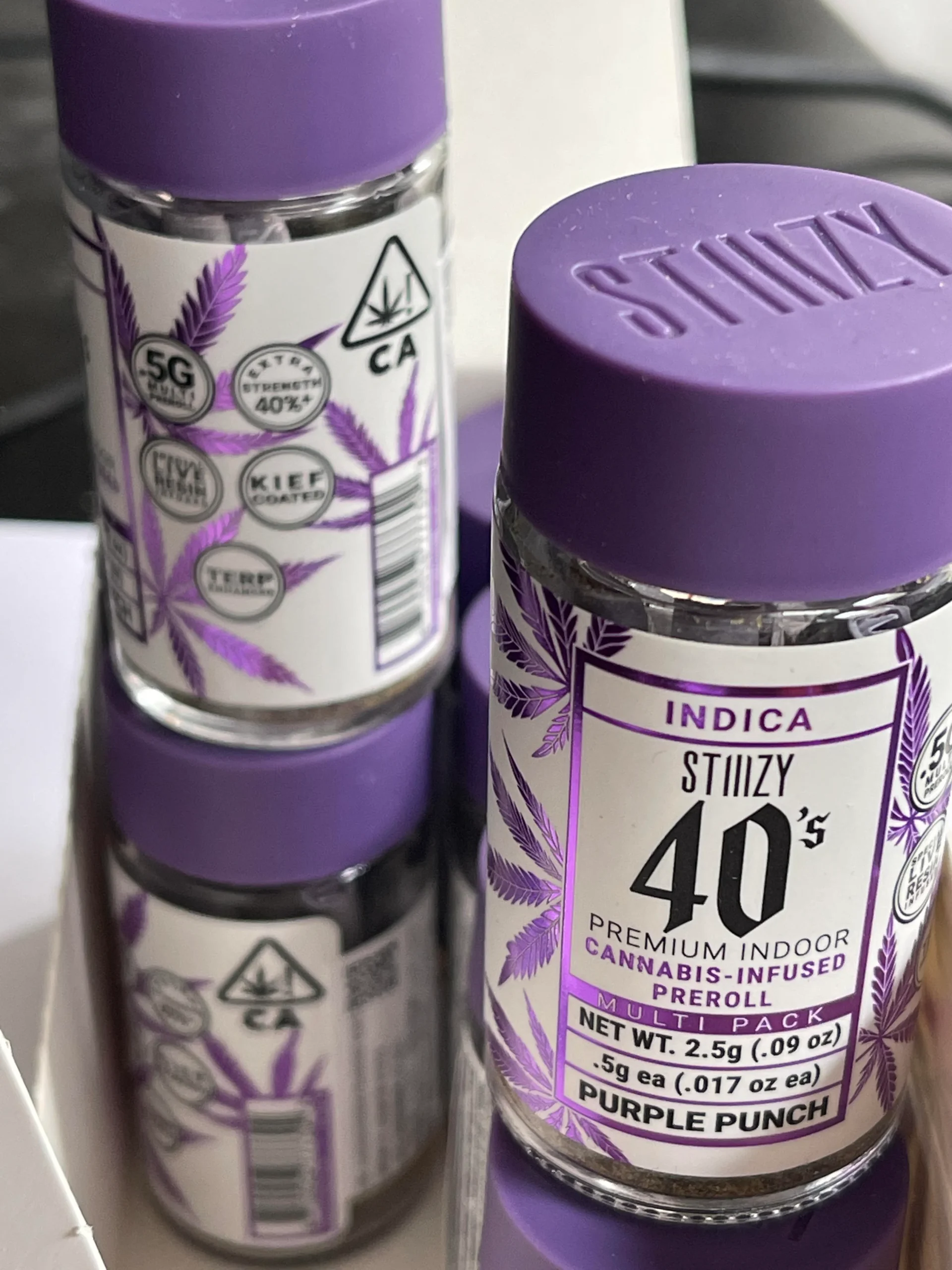 Stiiizy- 40’s infused preroll 5 pack- purple punch exotic cannabis online shop