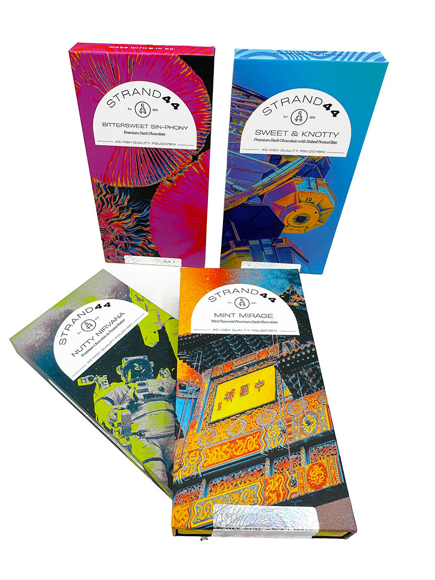 Strand 44 mushroom chocolate bars – a unique experience exotic cannabis online shop
