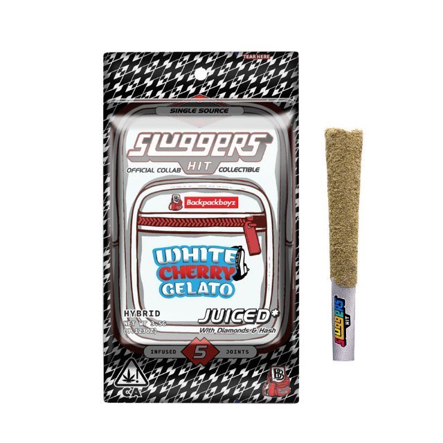 Sluggers- infused joints 5pck- white cherry gelato exotic cannabis online shop